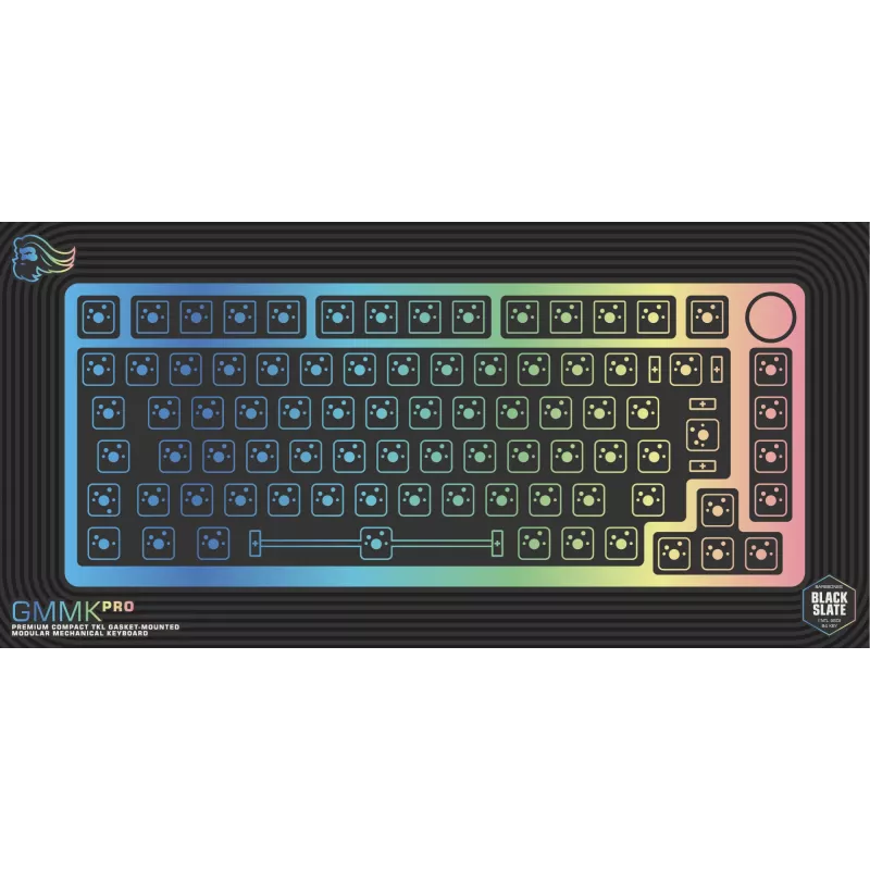 Keyboard barebone GLORIOUS GMMK Pro — 75% alumīnija korpuss, Melns, 332×135×32 mm, 1.5 kg