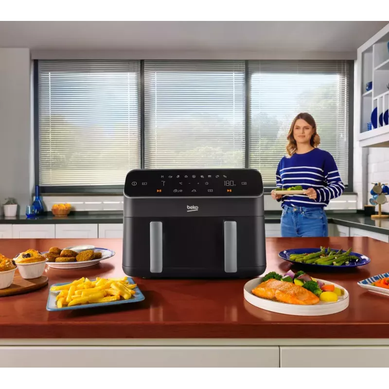 Gaisa fritē BEKO ExpertFry FRL3374B 7.6L 1750W Melna ar skārienjutīgu vadību, 9 programmām, 35–200°C
