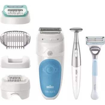 Braun Silk-épil 5 810 + Gillette Venus Trimmer 28 pincetes, zils, balts
