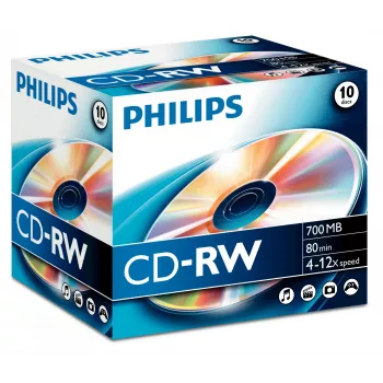 Philips CD-RW CW7D2NJ10/00 pārrakstāmais kompaktdisks, 700 MB