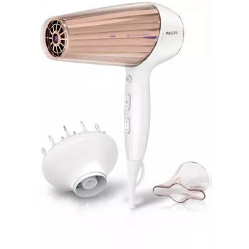 Fēns Philips MoistureProtect Sensor HP8280/00 — 2300 W, līdzstrāvas motors, 6 ātrumi, jonizācija, aukstā poga, violets/balts