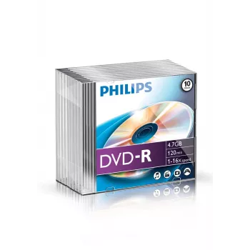 Philips DVD-R DM4S6S10F/00 – 1 gab., 4,7 GB, ierakstāmais disks