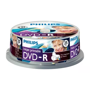Philips DVD-R DM4I6B25F/00 4.7 GB 120 mm ar baltu apdrukājamu virsmu