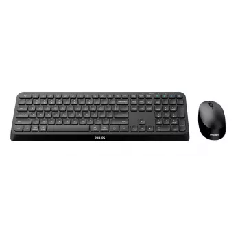 Philips 4000 series SPT6407B/31 bezvadu tastatūra un pele, RF + Bluetooth, QWERTY angļu, melna