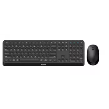 Philips 4000 series SPT6407B/31 bezvadu tastatūra un pele, RF + Bluetooth, QWERTY angļu, melna