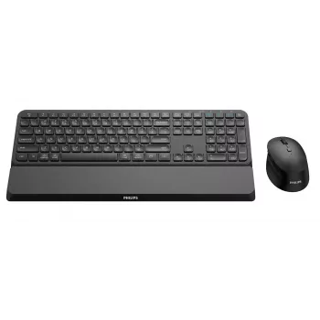 Philips 6000 series SPT6607B/31 tastatūra un pele, universāls RF bezvadu + Bluetooth, melns