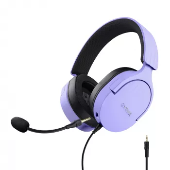Trust GXT 489P FAYZO FAYZO Spēļu austiņas ar mikrofonu, vadu, melnas, violetas