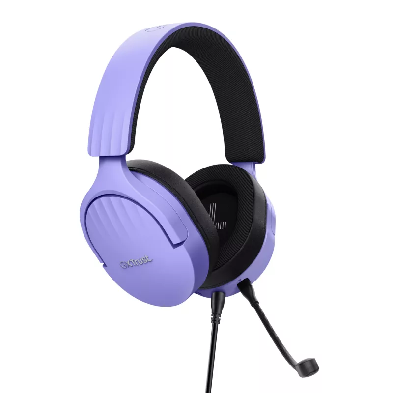 Trust GXT 489P FAYZO FAYZO Spēļu austiņas ar mikrofonu, vadu, melnas, violetas