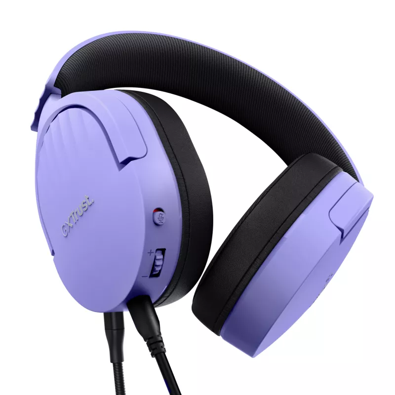 Trust GXT 489P FAYZO FAYZO Spēļu austiņas ar mikrofonu, vadu, melnas, violetas