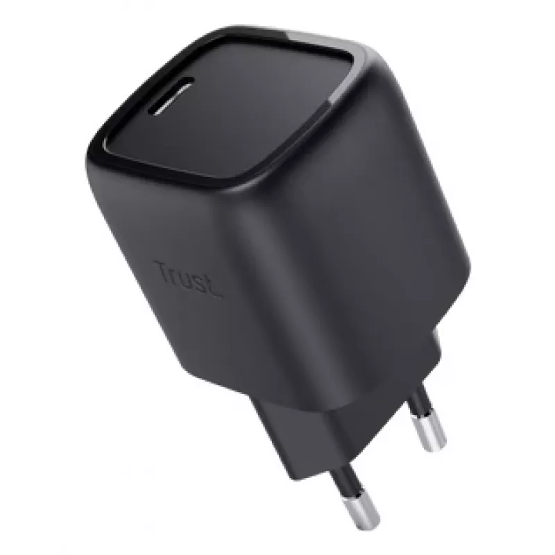 Lādētājs Trust Maxo 30W USB-C GaN iekštelpu ātrlādēšanas melns