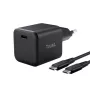 Lādētājs TRUST Maxo Ultra-small 65W GaN USB-C Melns ar 2m kabeli