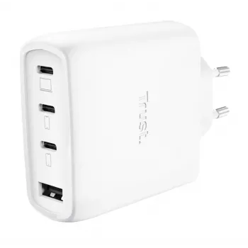 TRUST Maxo 65W iekštelpu maiņstrāvas ātrais lādētājs, 3x USB-C, 20V max, 2 m kabelis, balts