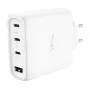 TRUST Maxo 65W iekštelpu maiņstrāvas ātrais lādētājs, 3x USB-C, 20V max, 2 m kabelis, balts