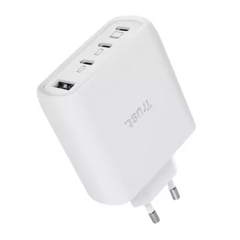 TRUST Maxo 65W iekštelpu maiņstrāvas ātrais lādētājs, 3x USB-C, 20V max, 2 m kabelis, balts