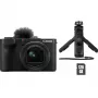 Kompaktkamera Canon PowerShot V1 Premium Vlogger Kit — 22,3 MP, 1/4 collu CMOS, 4K UHD, 3,1x optiskais tālummaiņa, 3 collu skārienekrāns, Melna