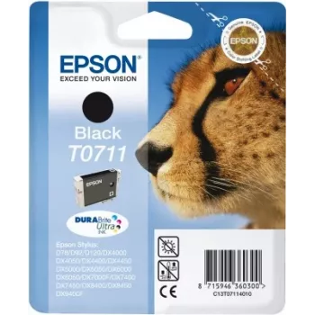 Epson T0711 DURABrite Ultra melna tintes kasetne, pigmenta, 1 gab.