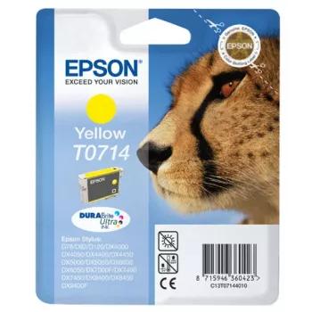 Epson Cheetah Singlepack Yellow T0714 DURABrite Ultra Tinte