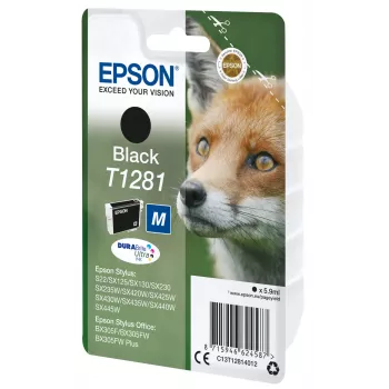 Epson T1281 Fox viena kasetne ar melnu tinti