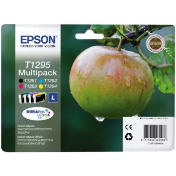 Epson Apple Multipack 4 krāsas T1295 DURABrite Ultra Tinte, Melna, Ciāna, Fuksīna, Dzeltena, 1 gab., Multi pack