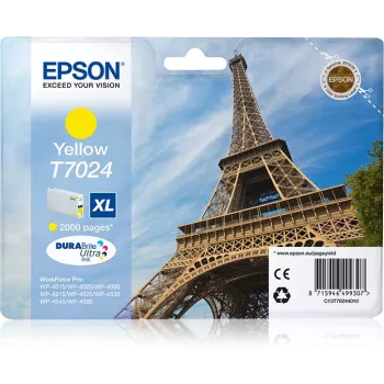 Epson Eiffel Tower kasetne XL Yellow 2k, augstas ietilpības, dzeltena, pigmenta tinte, 21.3 ml, 1 gab.