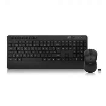 ACT bezvadu tastatūras un peles komplekts (AZERTY), klusie taustiņi, videi draudzīgs, izgatavots no pārstrādātiem materiāliem
