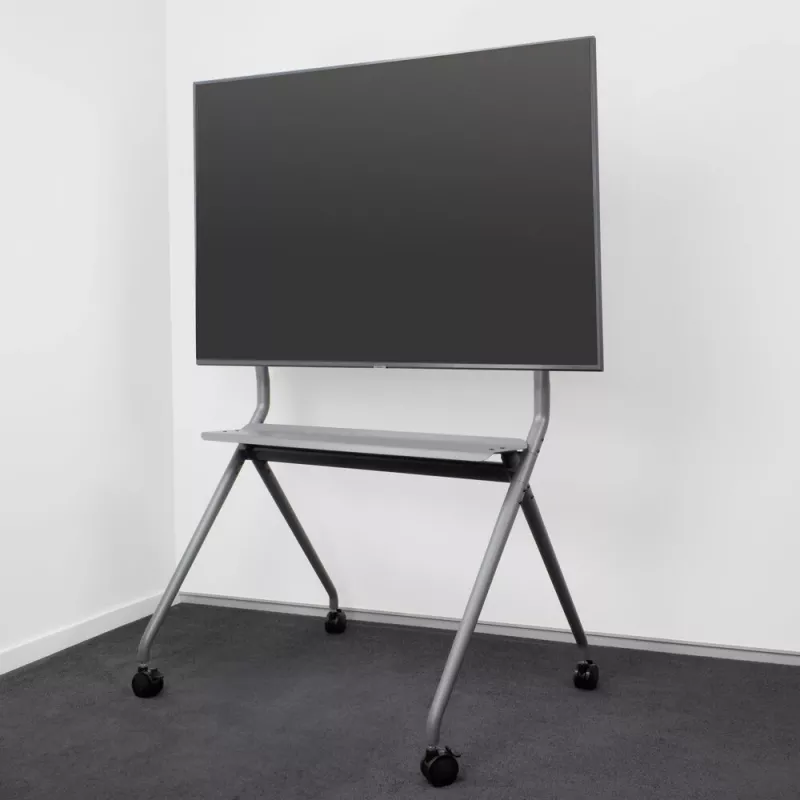 ACT Mobilais TV/monitora grīdas statīvs, 50 inch līdz 86 inch, VESA, 127 cm (50 collas), 2.18 m (86 collas), 200 x 200 mm, 800 x 600 mm, Alumīnijs, Plastmasa, Tērauds, Pelēks