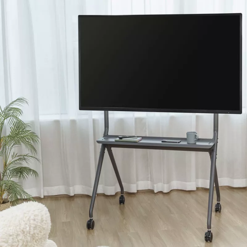 ACT Mobilais TV/monitora grīdas statīvs, 50 inch līdz 86 inch, VESA, 127 cm (50 collas), 2.18 m (86 collas), 200 x 200 mm, 800 x 600 mm, Alumīnijs, Plastmasa, Tērauds, Pelēks