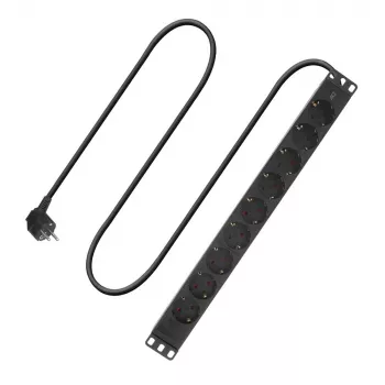 ACT pagarinātājs PDU 19 inch CEE7/7 ar 9 F tipa kontaktligzdām, 3m H05VV-F 3G1.5