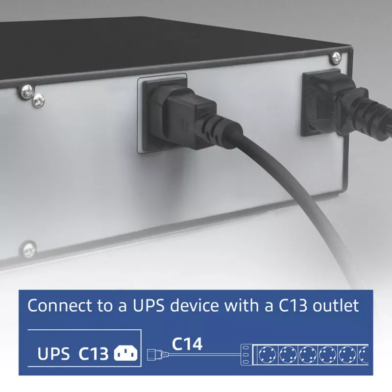 Strāvas sadalītājs ACT PD3004 19 collu C14 IEC60320 ar 8 F tipa ligzdām, 3 m H05VV-F 3G1.0, 230 V 10 A