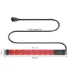 Strāvas sadalītājs ACT PD3004 19 collu C14 IEC60320 ar 8 F tipa ligzdām, 3 m H05VV-F 3G1.0, 230 V 10 A