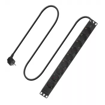 ACT pagarinātājs PDU 19 collu CEE7/7 ar 9 E tipa kontaktligzdām, 3m H05VV-F 3G1.5
