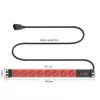 ACT PD3155 pagarinātājs — 3 m, 9 kontaktligzdas, 250 V, 16 A, 4000 W, Melns/Sarkans