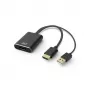 ACT AC7536 video kabeļa adapteris 0.24 m HDMI + USB DisplayPort Melns