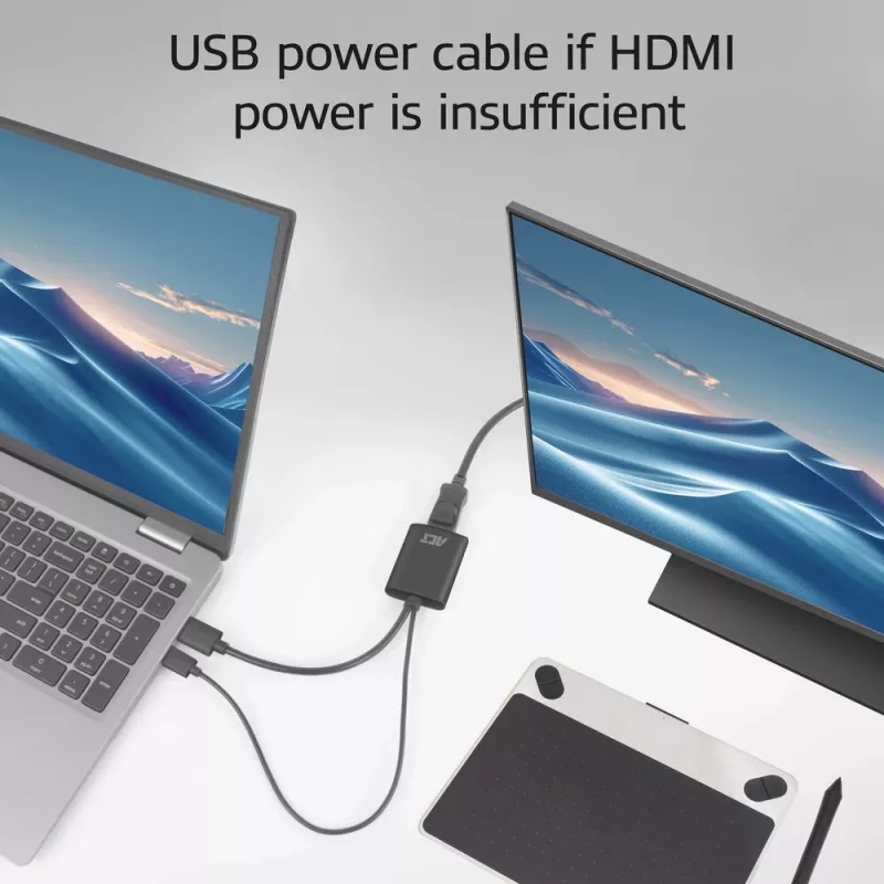 ACT AC7536 video kabeļa adapteris 0.24 m HDMI + USB DisplayPort Melns
