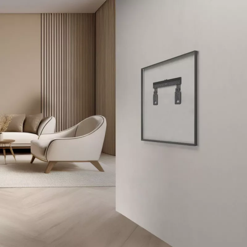 ACT Fiksētais TV Sienas Stiprinājums AC8356 37–80 collu televizoriem, ultrāplāns, VESA 200×200–600×400, 75 kg, 9.5 mm atstarpe, melns