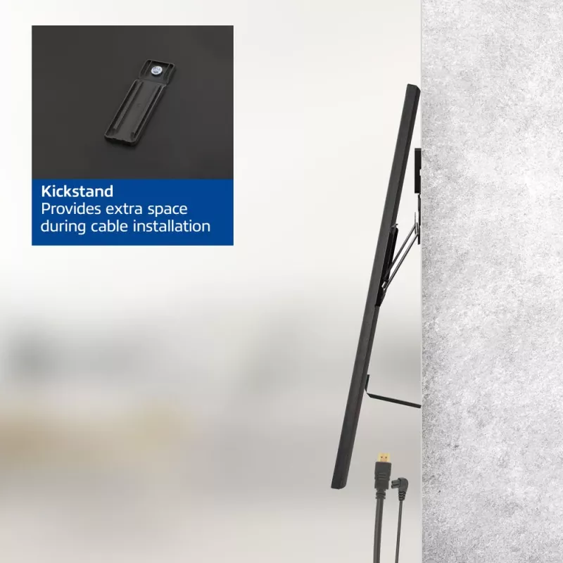 ACT Fiksētais TV Sienas Stiprinājums AC8356 37–80 collu televizoriem, ultrāplāns, VESA 200×200–600×400, 75 kg, 9.5 mm atstarpe, melns
