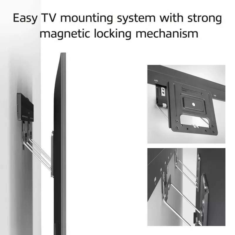 ACT Fiksētais TV Sienas Stiprinājums AC8356 37–80 collu televizoriem, ultrāplāns, VESA 200×200–600×400, 75 kg, 9.5 mm atstarpe, melns