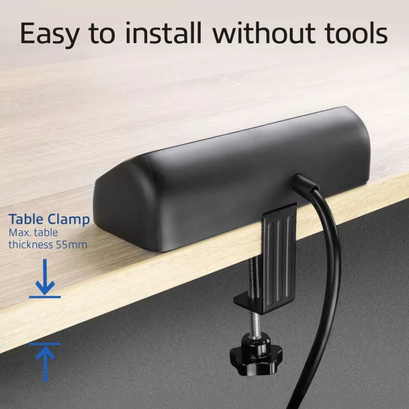 ACT AC2480 Galda barošanas bloks ar 3 F tipa kontaktligzdām, 30W Power Delivery, USB Type-C/A portiem, kabeļa garums 1,5 m