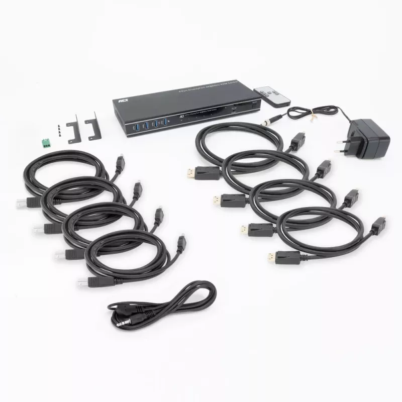 ACT 4 portu DisplayPort KVM slēdzis 4K@60Hz