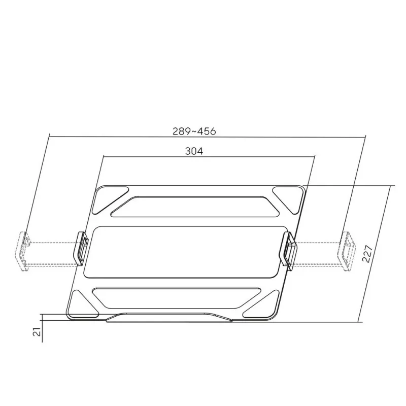 ACT Universāls klēpjdatora paliktnis monitora rokām, Melns, Tērauds, 29.5 cm (11.6 collas), 43.9 cm (17.3 collas), 9 kg, 75 x 75 mm