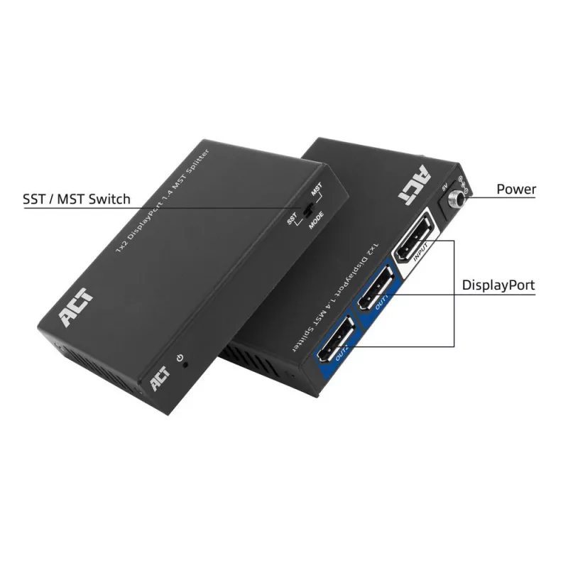 ACT 1x2 DisplayPort 1.4 MST sadalītājs (AC7720)