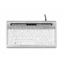 BakkerElkhuizen S-board 840 BE Azerty, bez ciparu bloka, vadu, USB, šķērveida slēdži, AZERTY, gaiši pelēka, balta