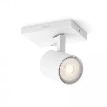 Philips myLiving virsmas montāžas prožektors 5309031P0, GU10 LED 3.5W, 2700K, 255 lm, balts, dimmējams