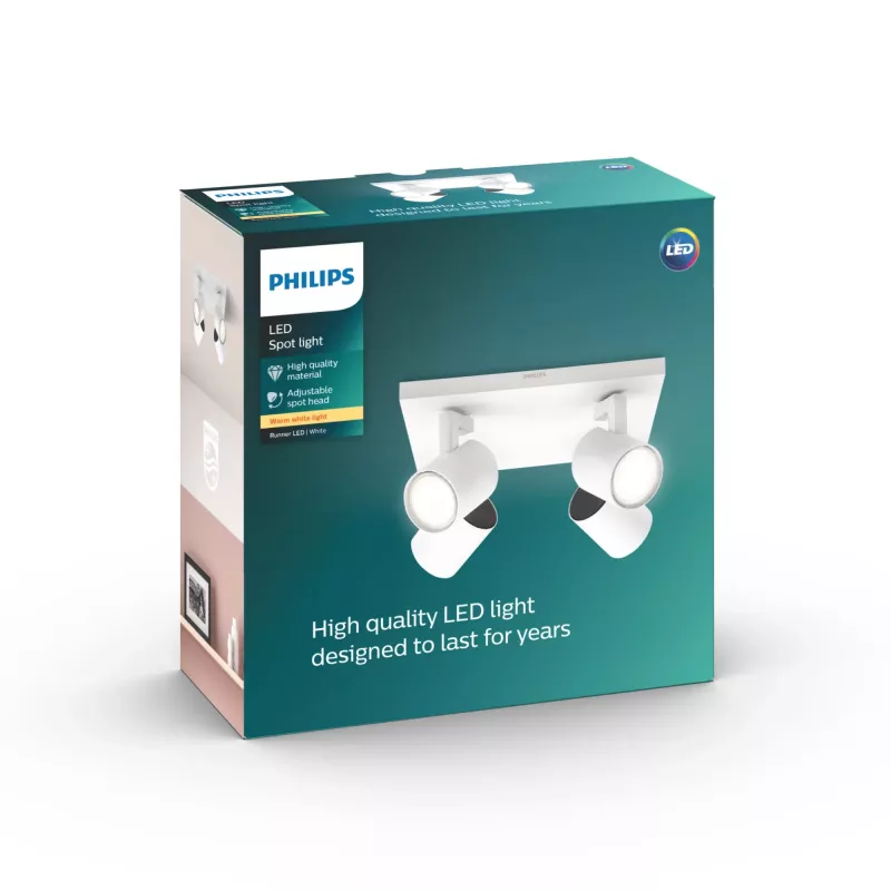 Philips myLiving 5309431P0 Virsmas prožektors GU10 LED 14 W Balts