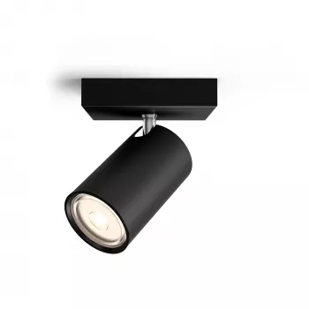 Philips myLiving Kosipo griestu/sienas prožektors, GU10, 1 LED spuldze, melns