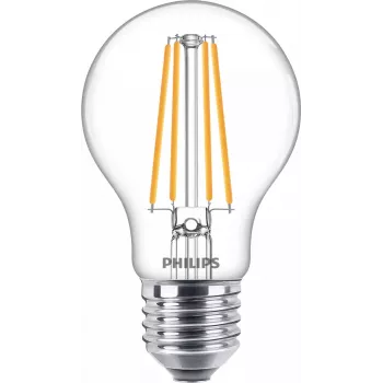 Philips Filament Spuldze Caurspīdīga 75W A60 E27 8.5W Silta Balta 1055lm