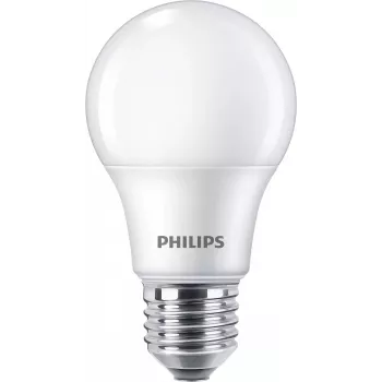 LED spuldze Philips A60 E27 8W (ekv. 60W), 806 lm, 2700K, CRI 80, 15 000 h — 4 gab. iepakojums