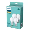 LED spuldze Philips A60 E27 8W (ekv. 60W), 806 lm, 2700K, CRI 80, 15 000 h — 4 gab. iepakojums