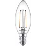 Philips Filament Candle Clear 25W Filament B35 E14 x2, 2 W, 25 W, E14, 250 lm, 15000 h, Silta balta