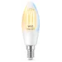 Smart spuldze WiZ Filament Candle caurspīdīga 4.9W C35 E14 Wi-Fi Balta